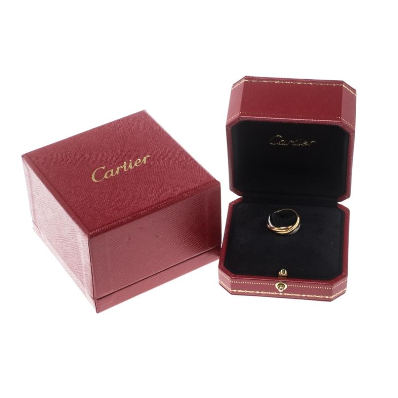 Cartier Trinity De Cartier Diamond & 18k Three Tone Gold Rolling Ring Size 48 In Fair Condition In Dubai, Al Qouz 2