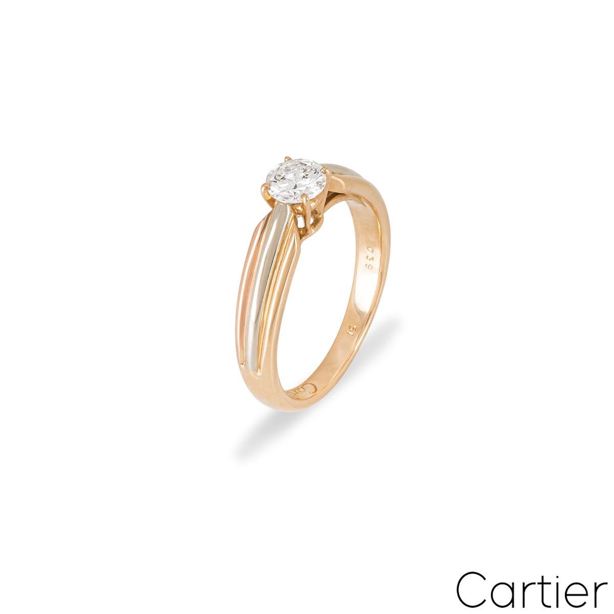 Taille ronde Cartier Trinity de Cartier Bague de fiançailles à diamants en vente