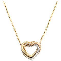 Cartier Trinity de Cartier Diamond Heart 18K Three Tone Gold Necklace