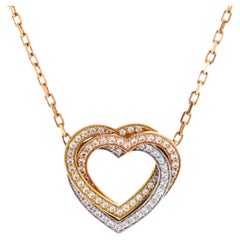 Cartier Trinity De Cartier Heart Pendant Necklace 18k Tricolor Gold