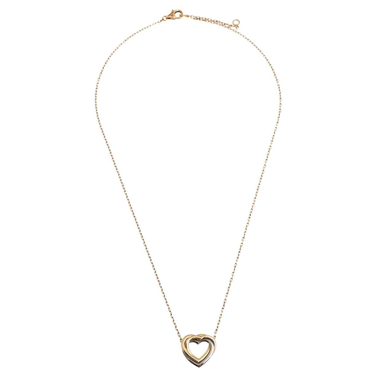 Cartier Trinity de Cartier Heart Three Tone 18k Gold Necklace