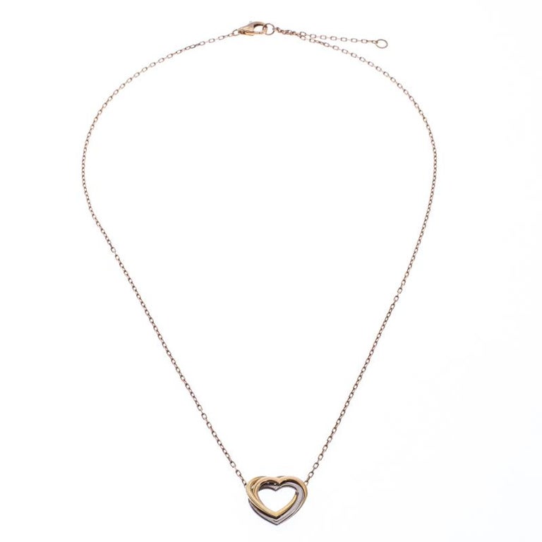 Cartier Trinity de Cartier Heart Three Tone 18k Gold Pendant Necklace ...