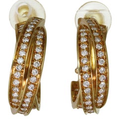 CARTIER Trinity De Cartier Hoop  Diamond Yellow Gold Earrings