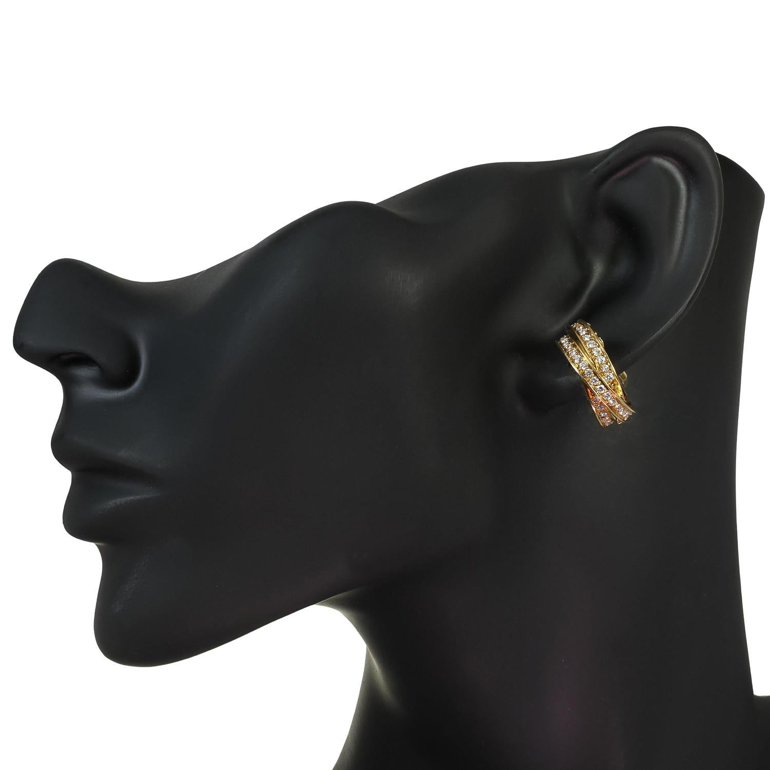 CARTIER Trinity De Cartier Creolen  Diamant-Gelbgold-Ohrringe Damen im Angebot