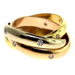 Cartier Trinity de Cartier in 18 Karat Rose, White, and Yellow Gold Diamond Ring