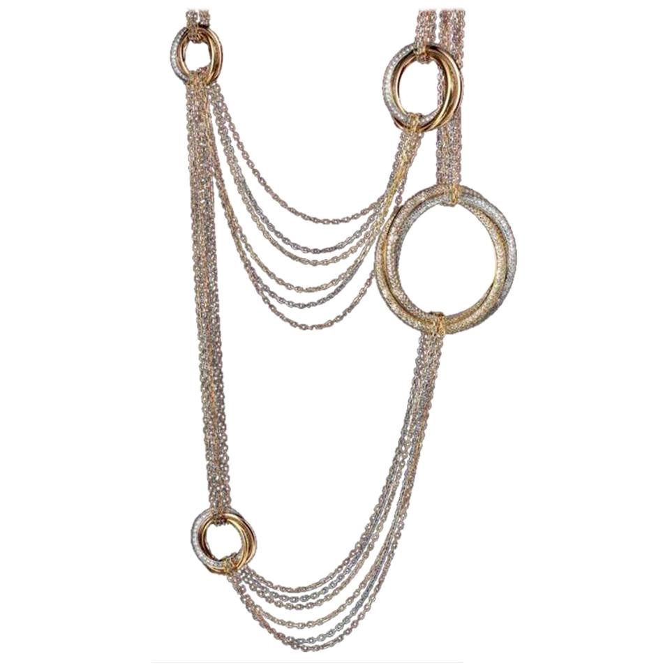 Cartier Trinity de Cartier Multi Circle Diamond Long Rope Necklace