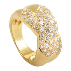 Cartier Trinity de Cartier Partial Diamond Pave Gold Band Ring