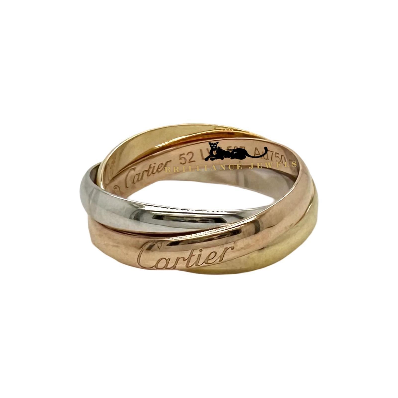Bague Trinity de Cartier, modèle Classic, taille 52 Bon état à Miami, FL