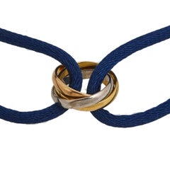 Cartier Trinity De Cartier Verstellbares Kordelarmband, dreifarbig, 18k Goldblau
