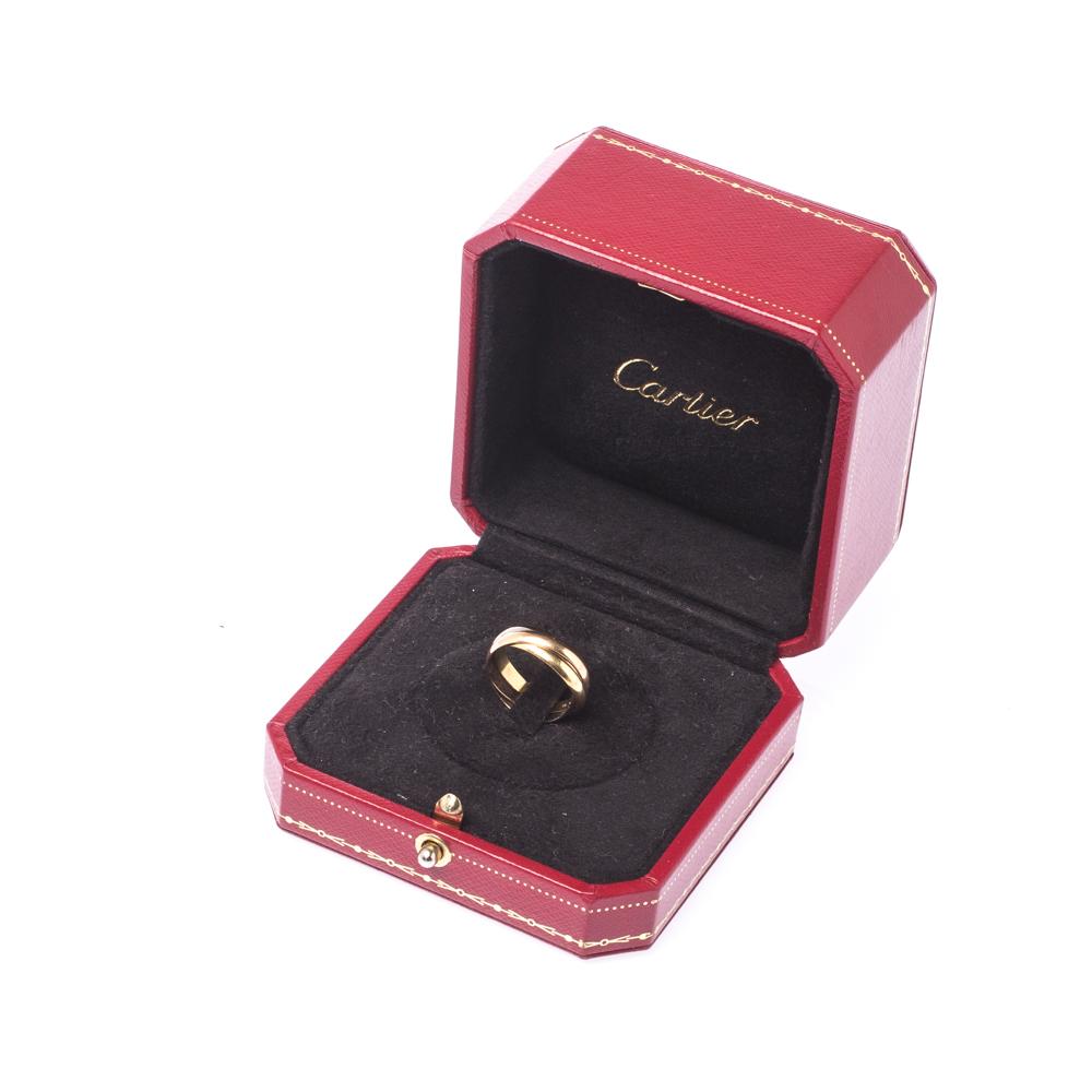 Cartier Trinity De Cartier Three Tone 18k Gold Rolling Band Ring Size 49 In Good Condition In Dubai, Al Qouz 2