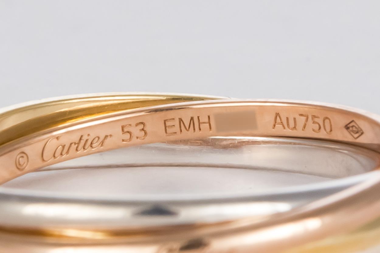 Cartier Trinity De Cartier Extra Kleiner Ring 18 Karat Weißgold und Gelbgold (Moderne)