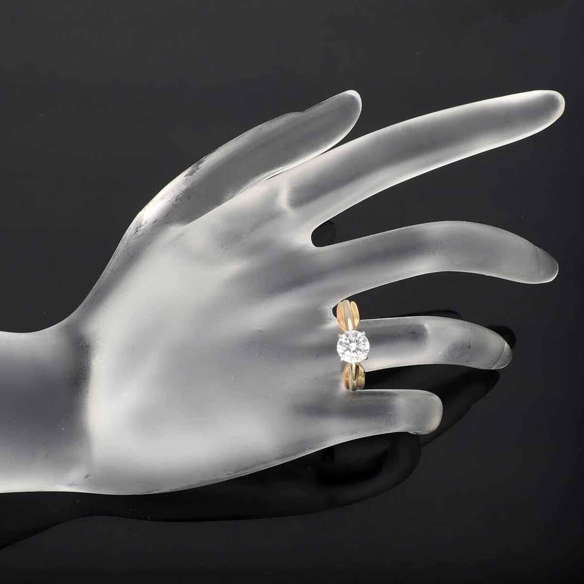 Round Cut Cartier Trinity Diamond 1.02ct G-VVS2 18k Yellow White Pink Gold Ring US 4 1/2 For Sale