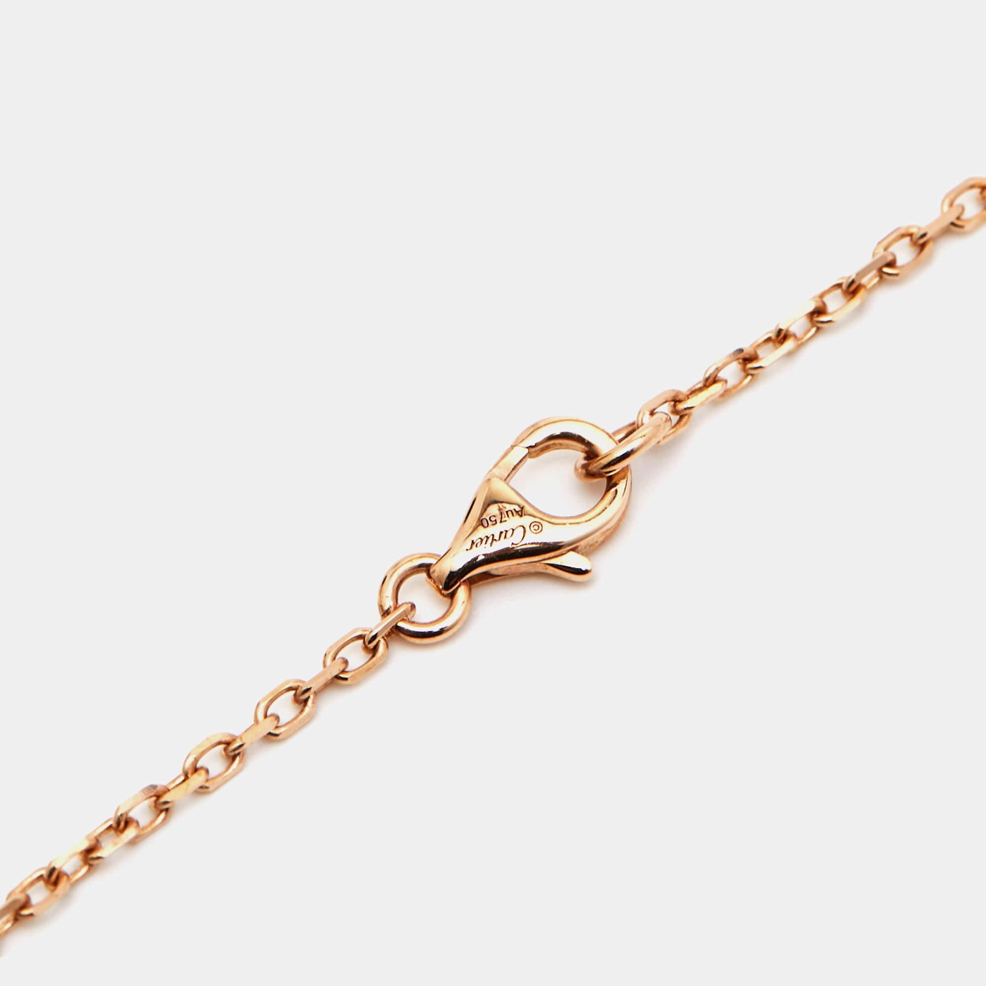 Women's Cartier Trinity Diamond 18K Three Tone Gold Pendant Necklace For Sale