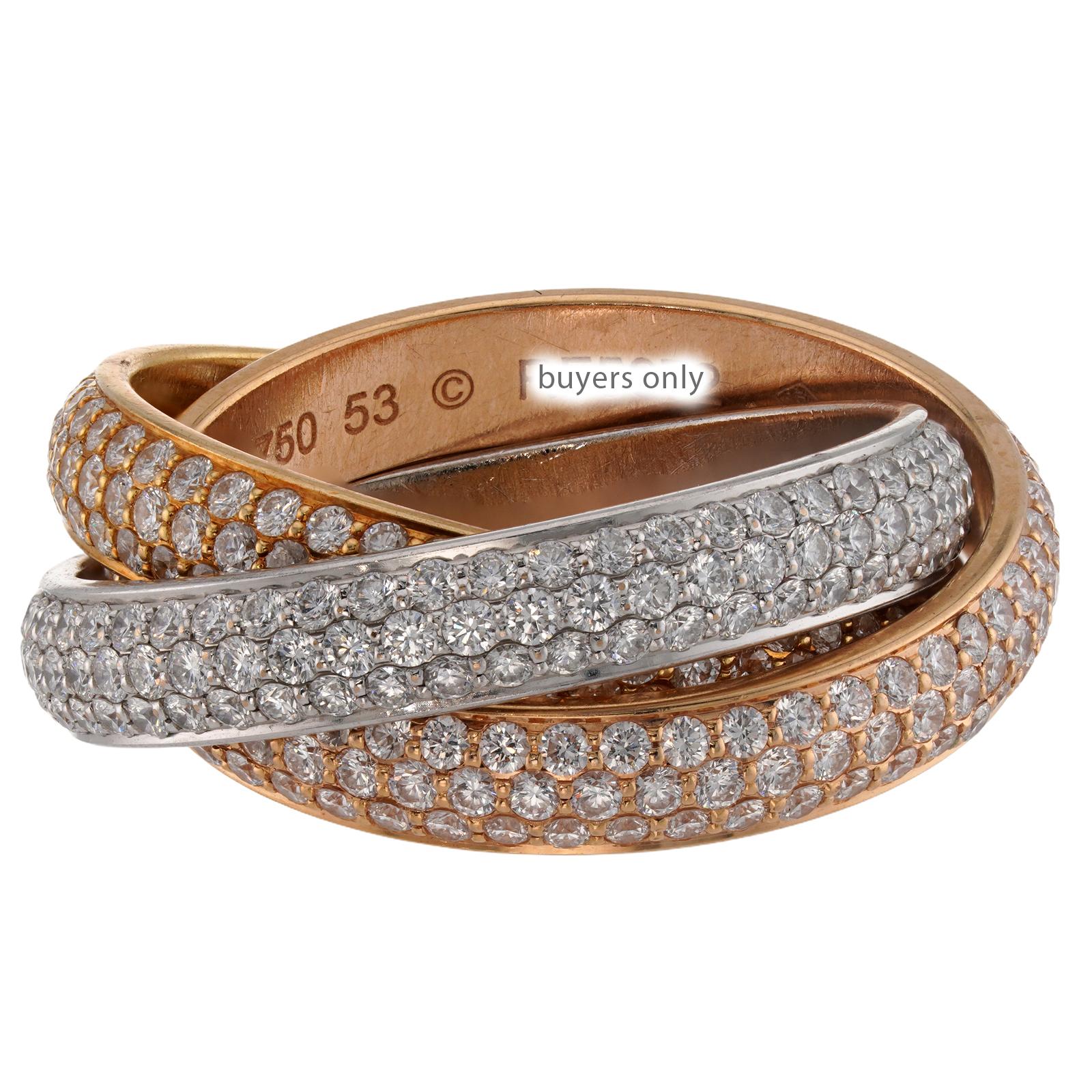 CARTIER Anello a tre fasce con diamante Trinity in oro 18 carati in vendita 2