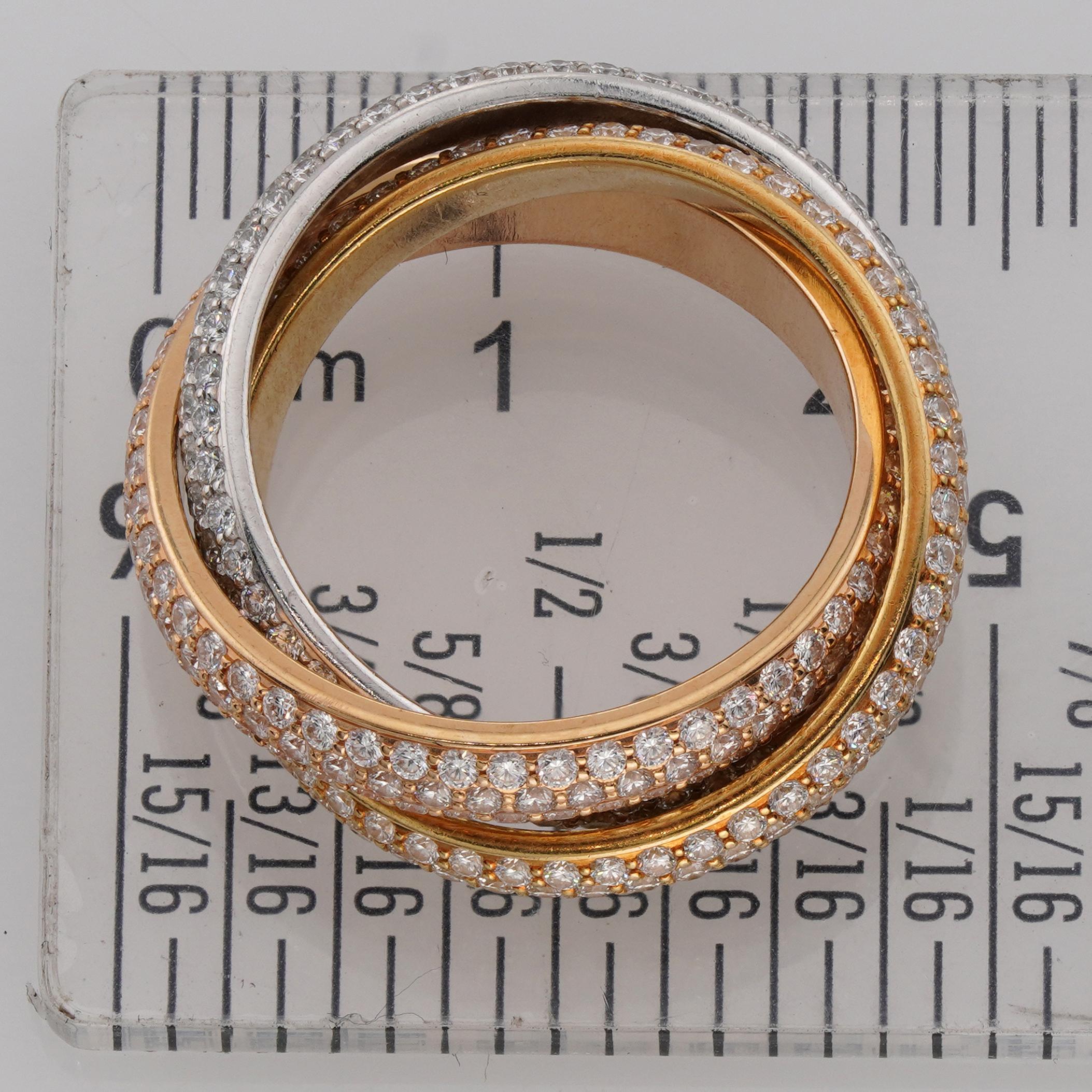 CARTIER Anello a tre fasce con diamante Trinity in oro 18 carati in vendita 3