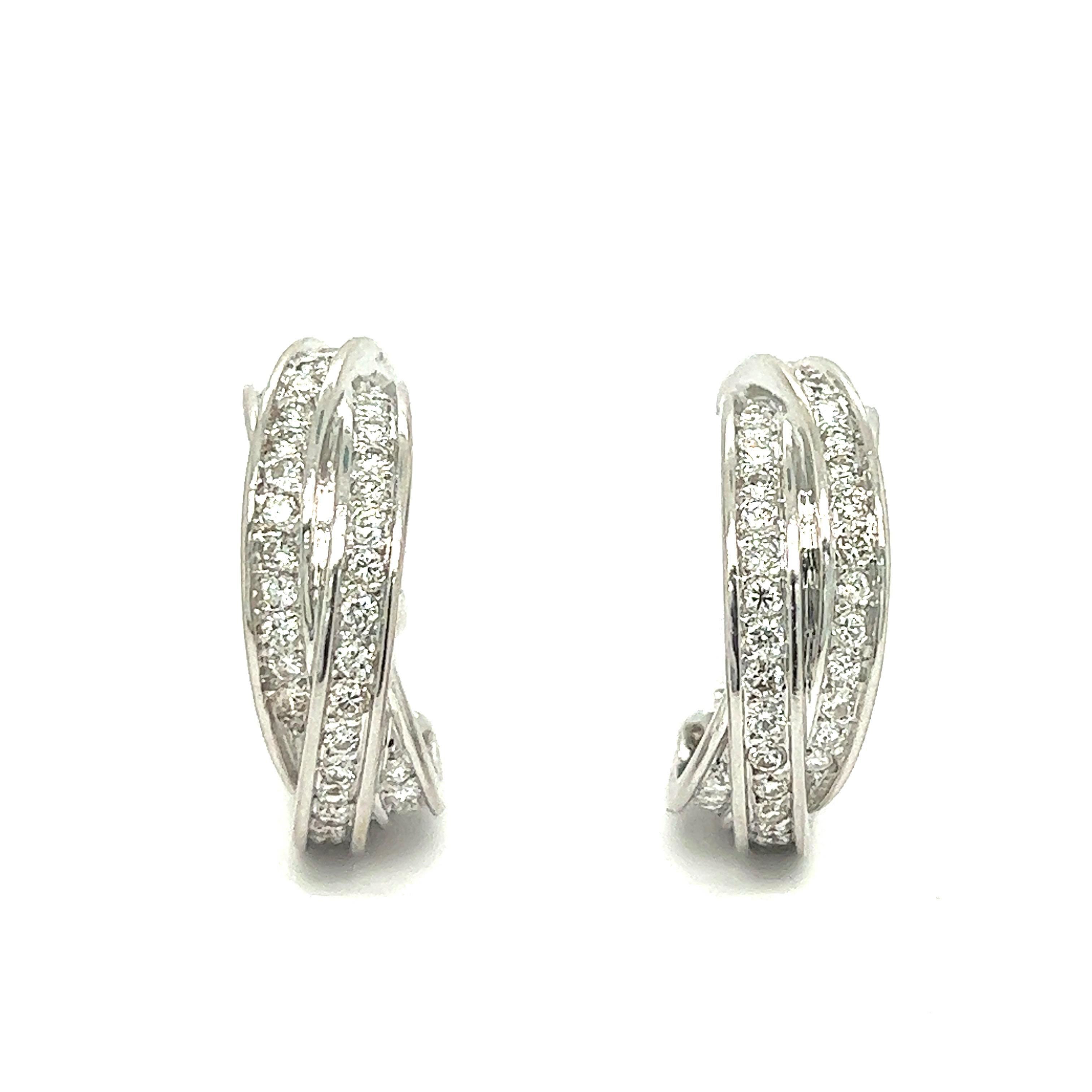 Cartier Trinity Diamant-Ohrringe aus 18 Karat Weißgold (Moderne)