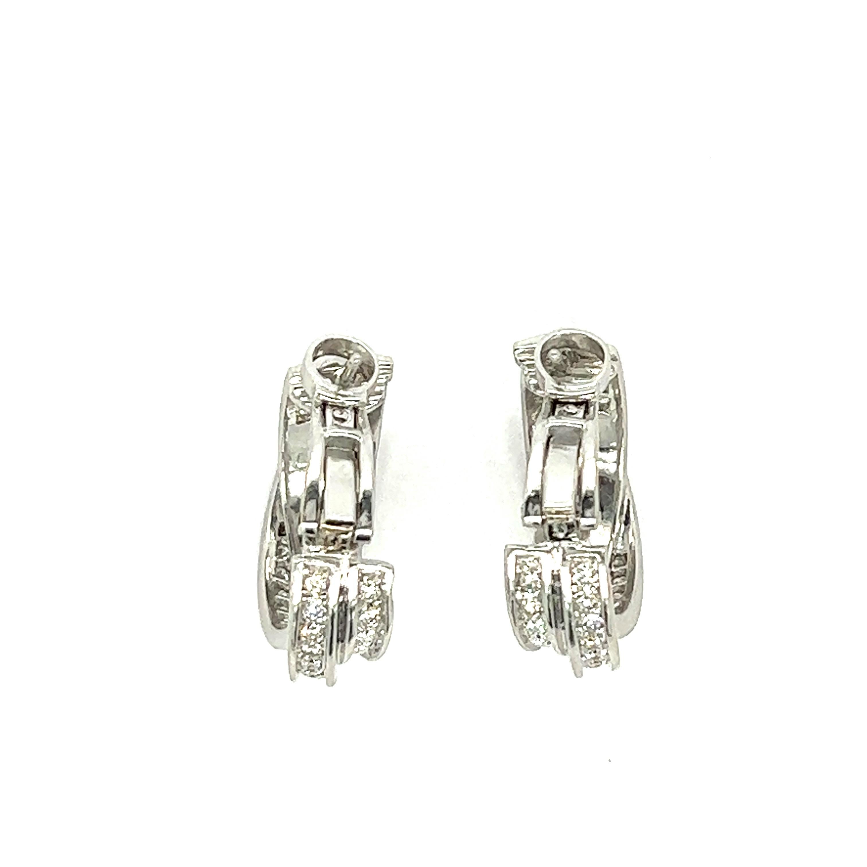 Cartier Trinity Diamant-Ohrringe aus 18 Karat Weißgold im Zustand „Gut“ in New York, NY