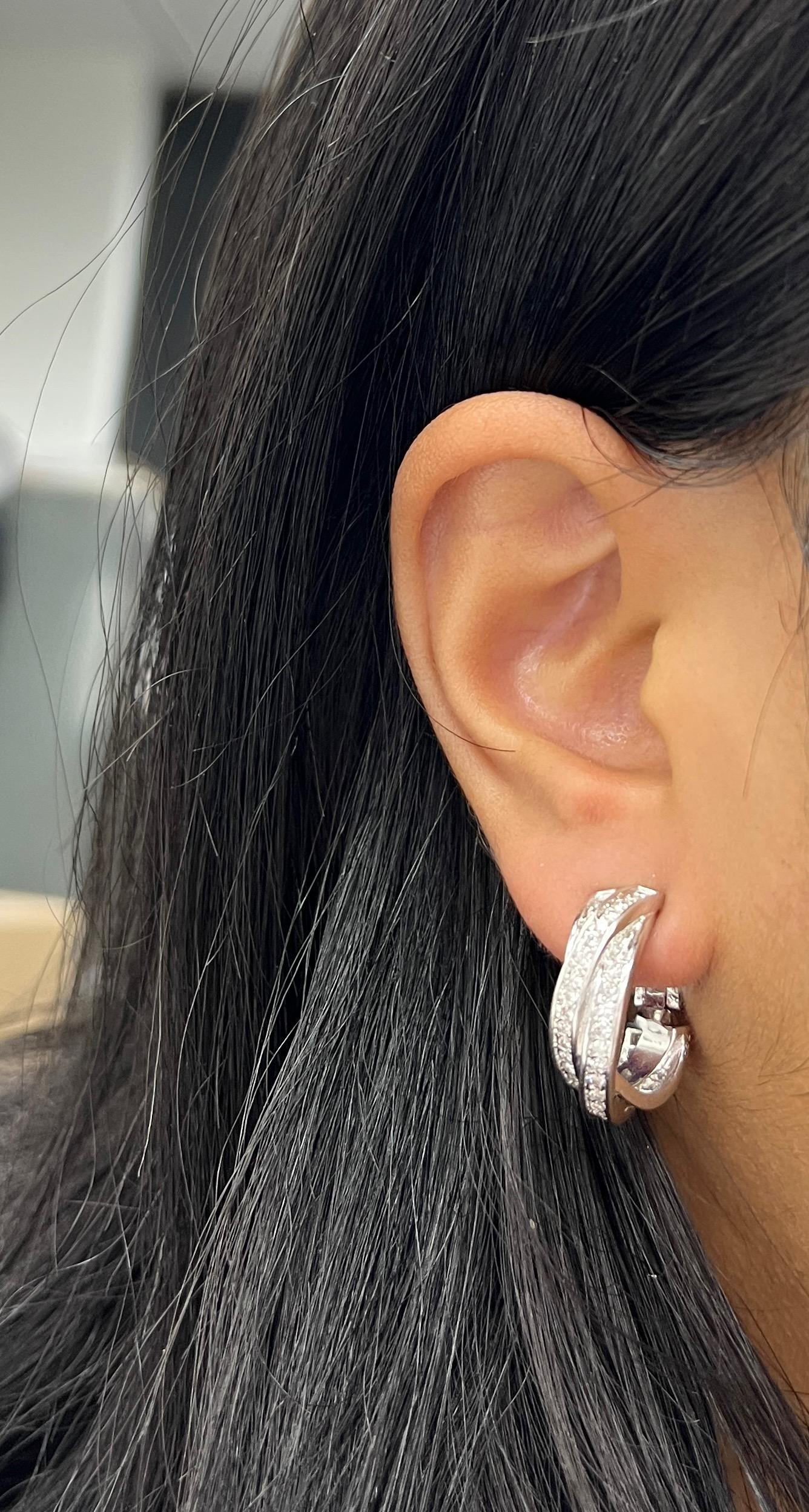Cartier Trinity Diamant-Ohrringe aus 18 Karat Weißgold 2