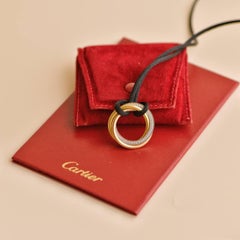 Cartier Trinity Diamond 18K Amarillo Rosa Oro Blanco Colgante Cordón Collar