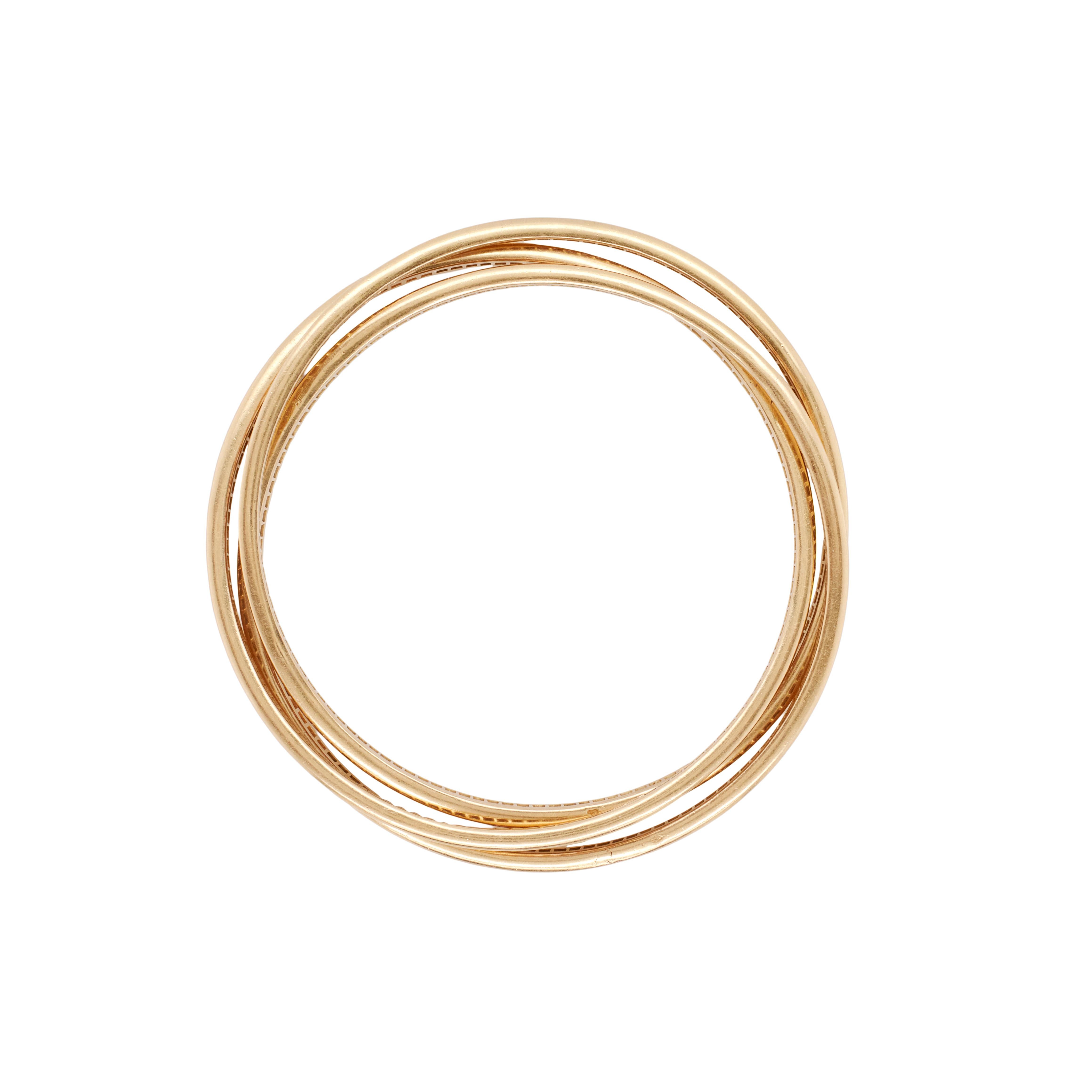 Moderne Bracelet trinitaire en or jaune 18 carats et diamants de Cartier en vente