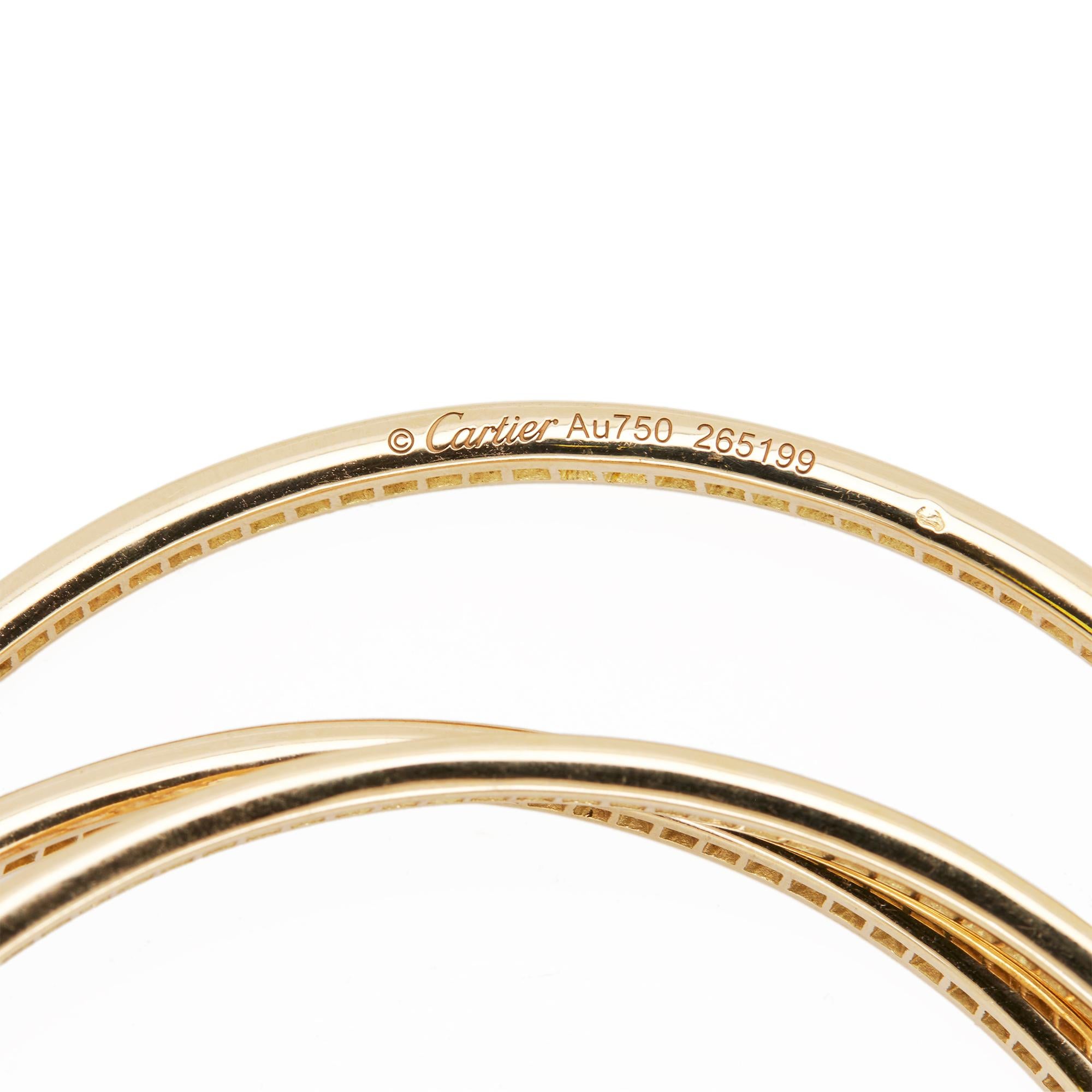 Taille brillant Bracelet trinitaire en or jaune 18 carats et diamants de Cartier en vente