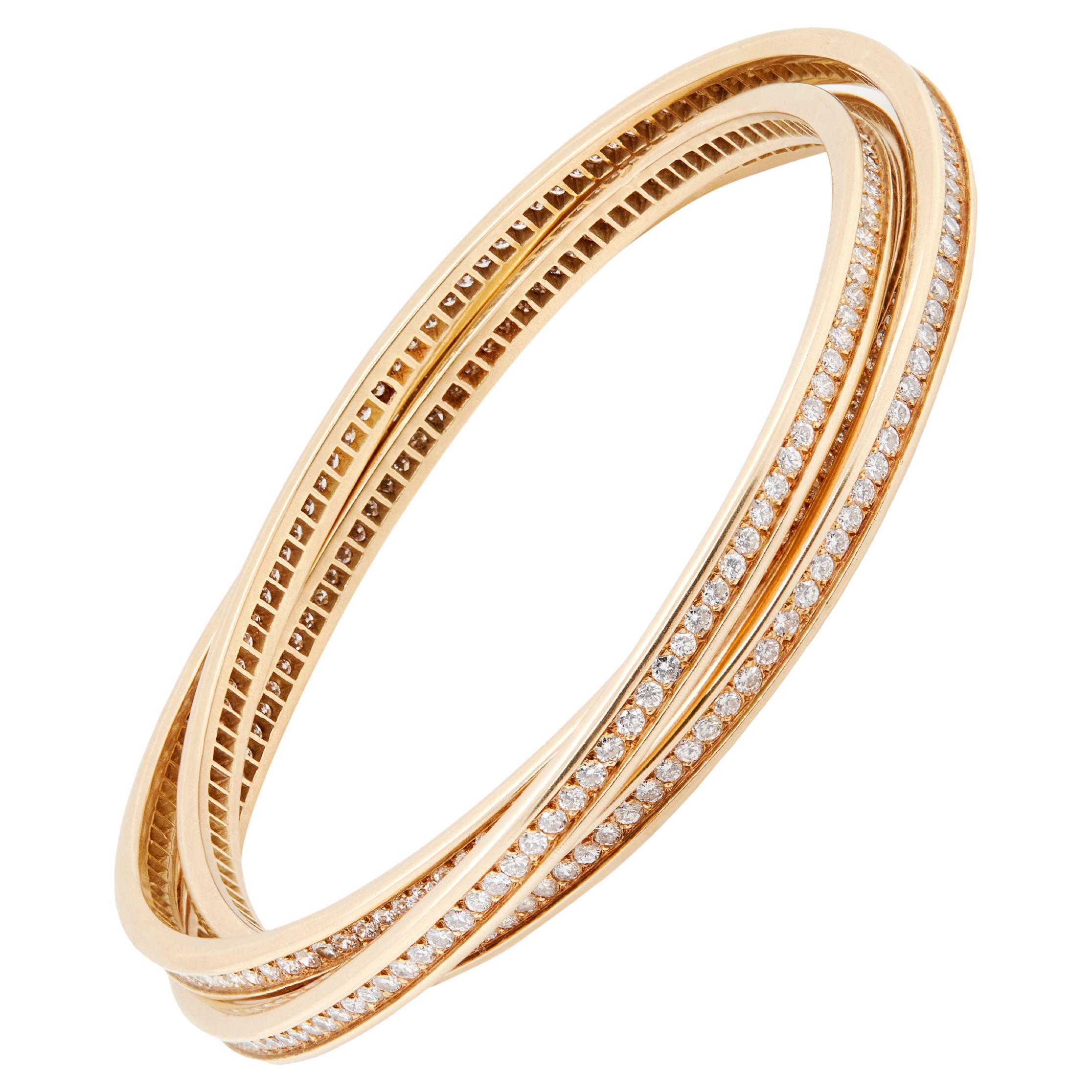Bracelet trinitaire en or jaune 18 carats et diamants de Cartier