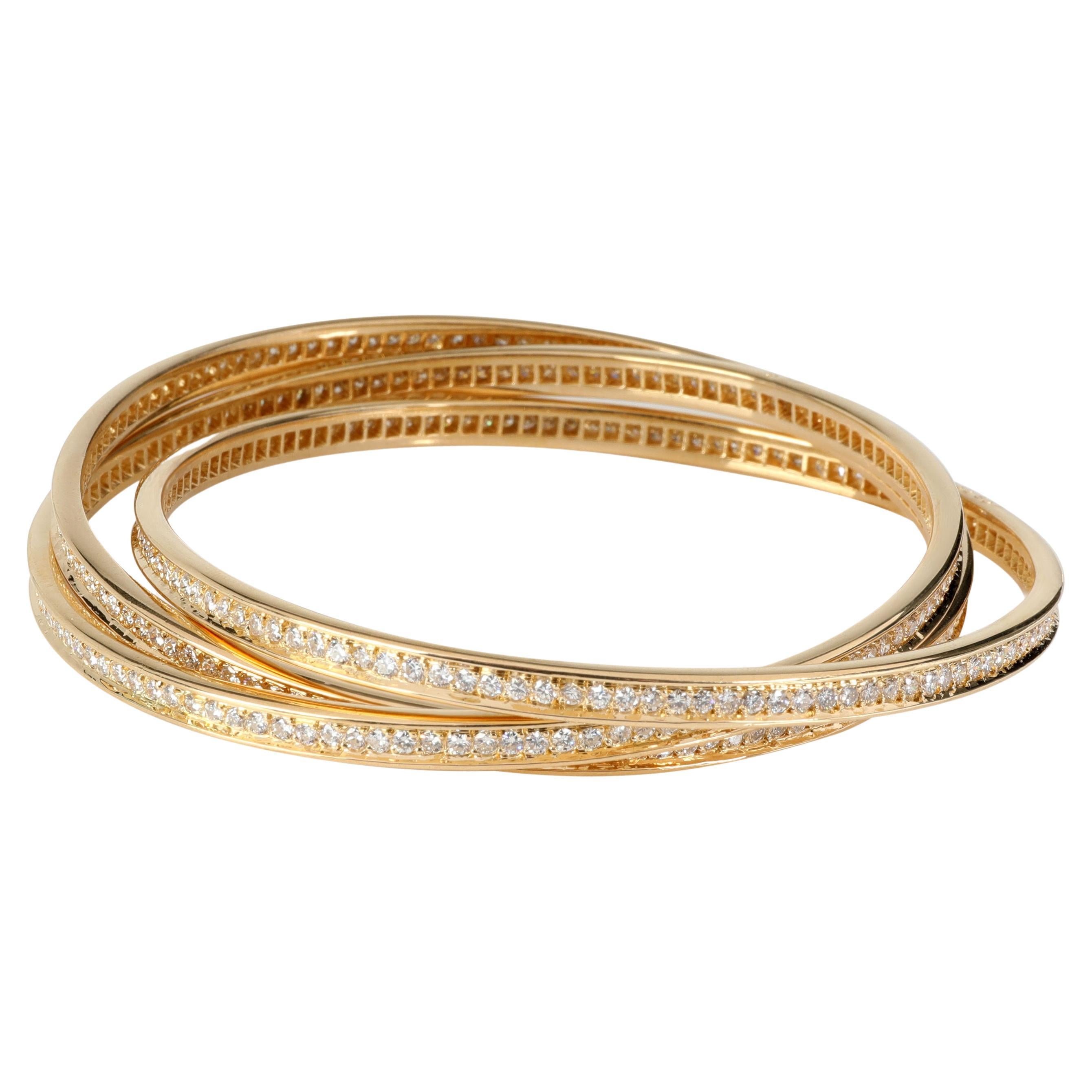 Cartier Bracelet jonc Trinity en or jaune 18 carats avec diamants de 8,85 carats poids total