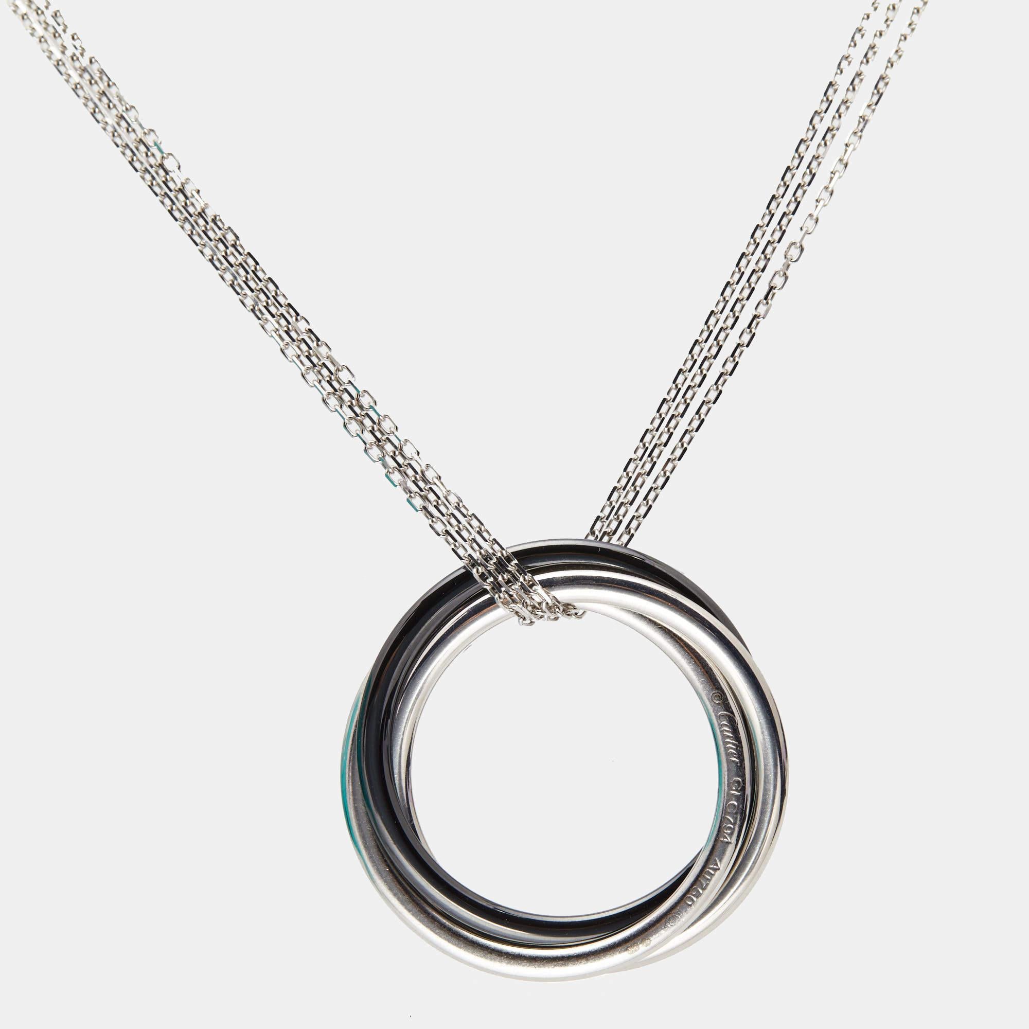Complete an outfit with this Cartier diamond necklace. Exquisite craftsmanship meets timeless design in this stunning piece, an embodiment of luxury and sophistication that complements every neckline.

Includes: Original Box, Original Case