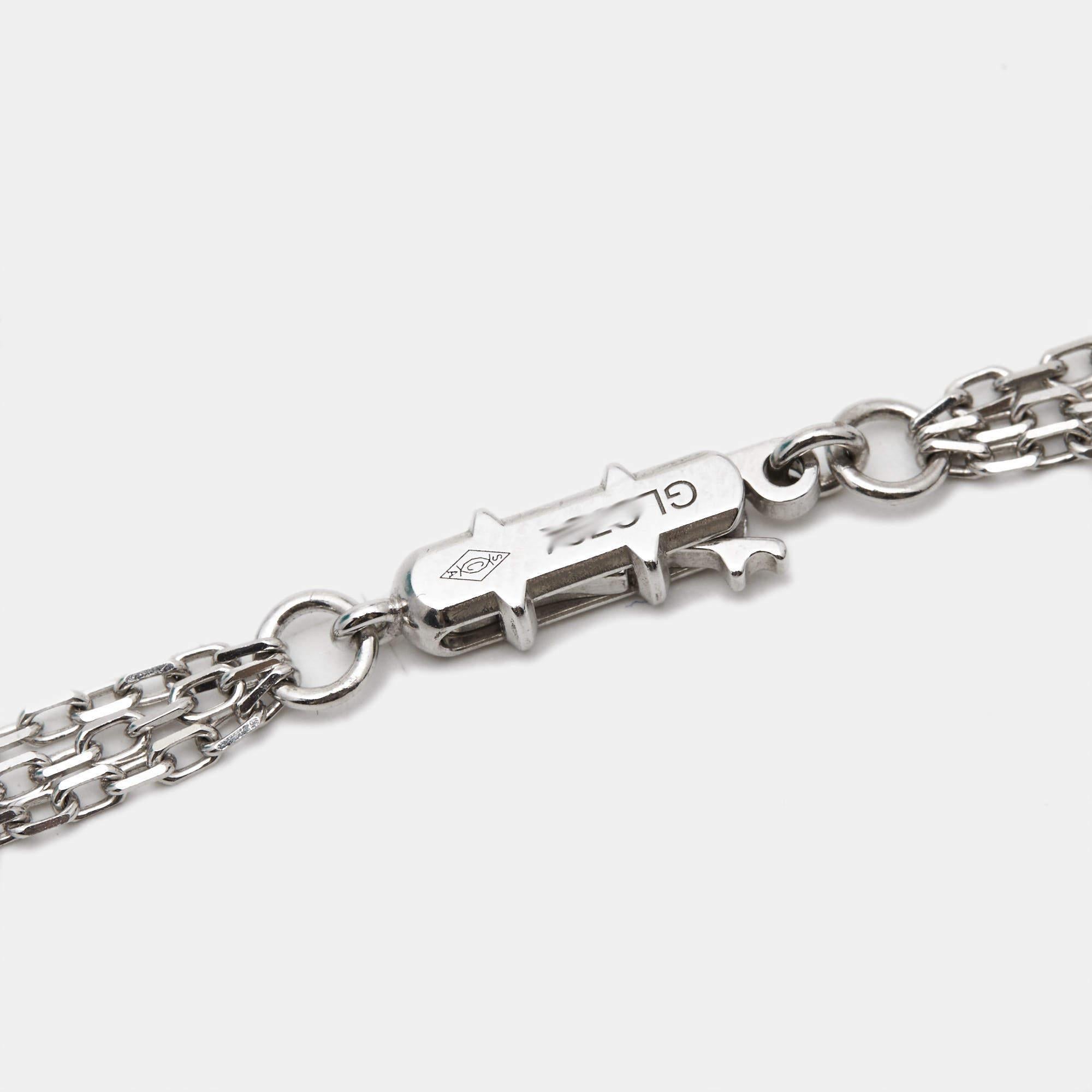 Cartier Trinity Diamond Ceramic 18k White Gold Very Large Model Necklace In Good Condition In Dubai, Al Qouz 2