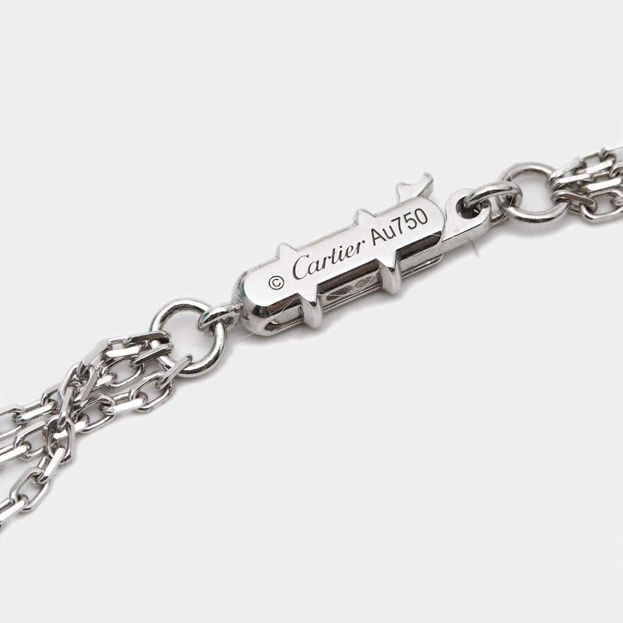 Women's Cartier Trinity Diamond Ceramic 18k White Gold Very Large Model Necklace