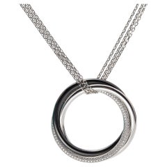 Cartier Trinity Diamond Ceramic 18k White Gold Very Large Model Necklace