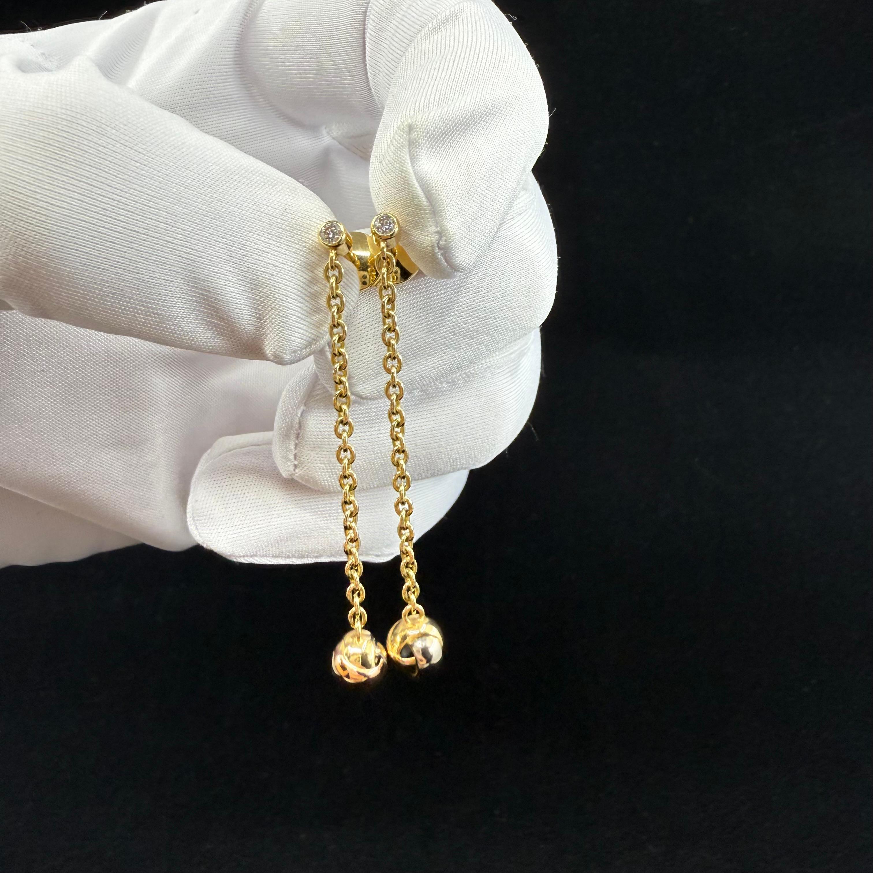 Cartier Trinity Diamond Drop Earrings 18kt Gold In Good Condition In Beverly Hills, CA
