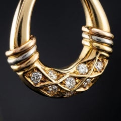 Cartier Trinity Diamond Drop Earrings in 18k Tri-Color Gold