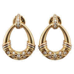 Cartier Trinity Diamond Drop Earrings in 18k Tri-Color Gold