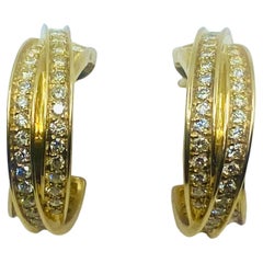Vintage Cartier Trinity Diamond Earrings 18k Gold