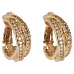 Cartier Trinity Diamond Earrings in 18kt Yellow Gold 1.8 CTW