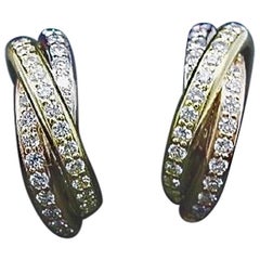 cartier earrings trinity gold rose yellow hoop