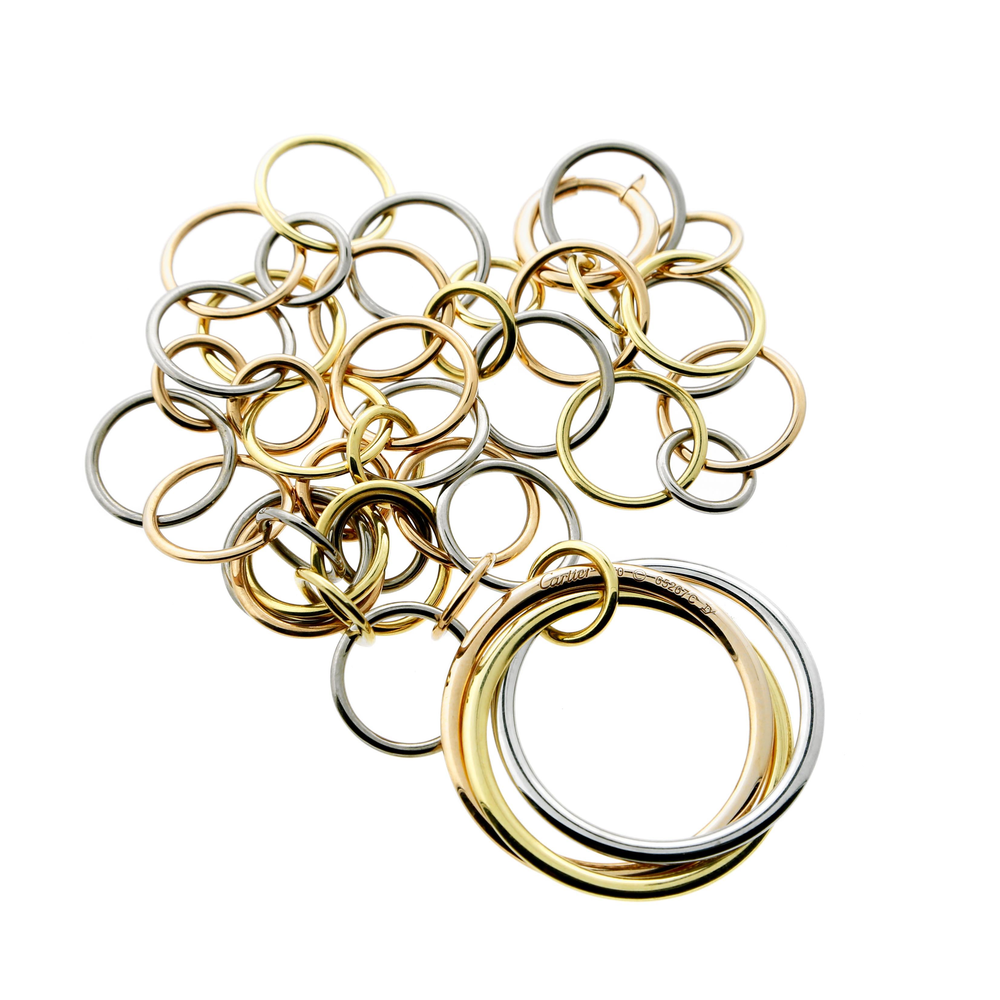 Women's or Men's Cartier Trinity Diamond Gold Necklace