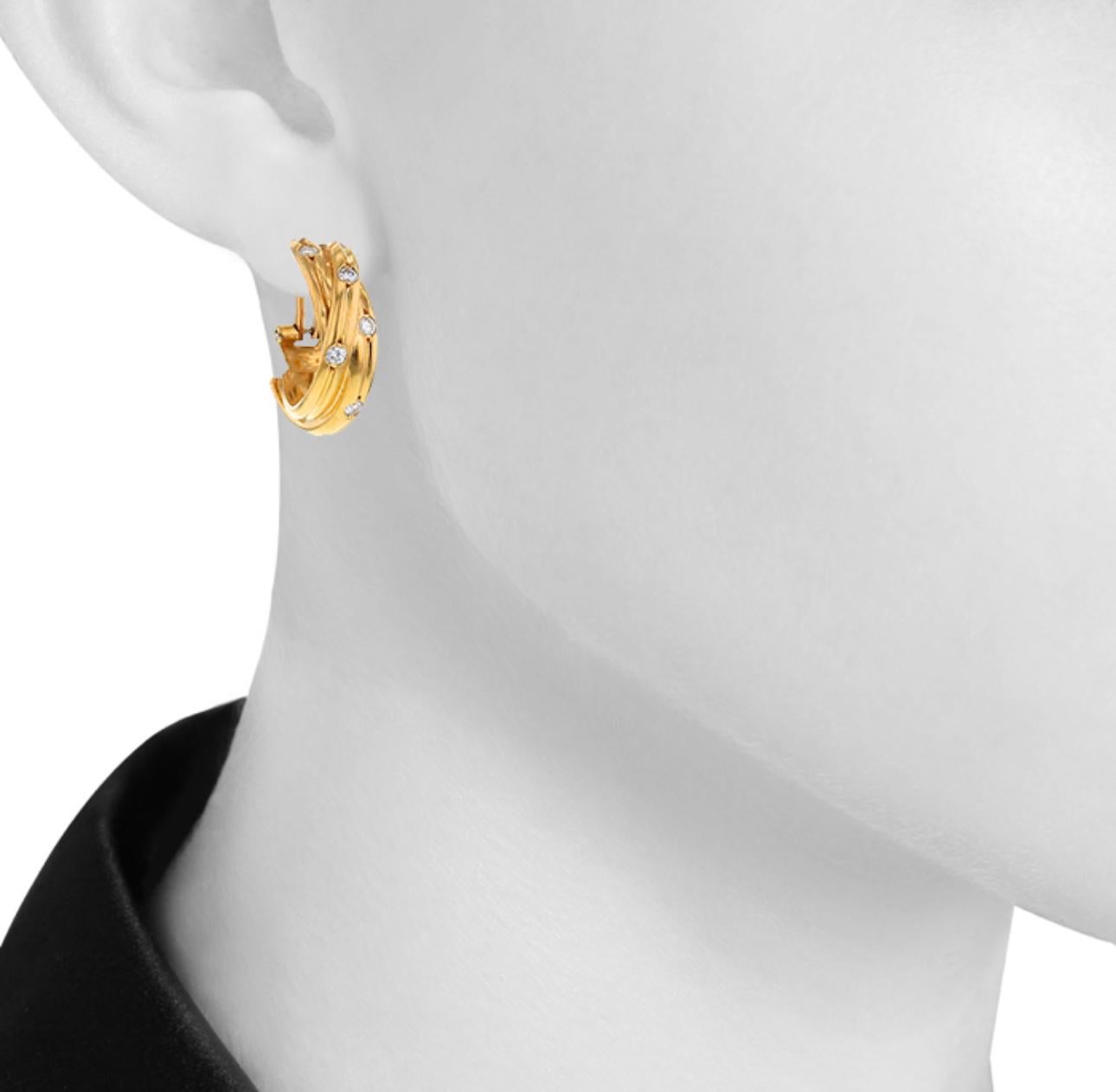 Cartier Trinity Diamond Hoop Earrings For Sale 1