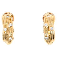 Vintage Cartier Trinity Diamond Hoop Earrings
