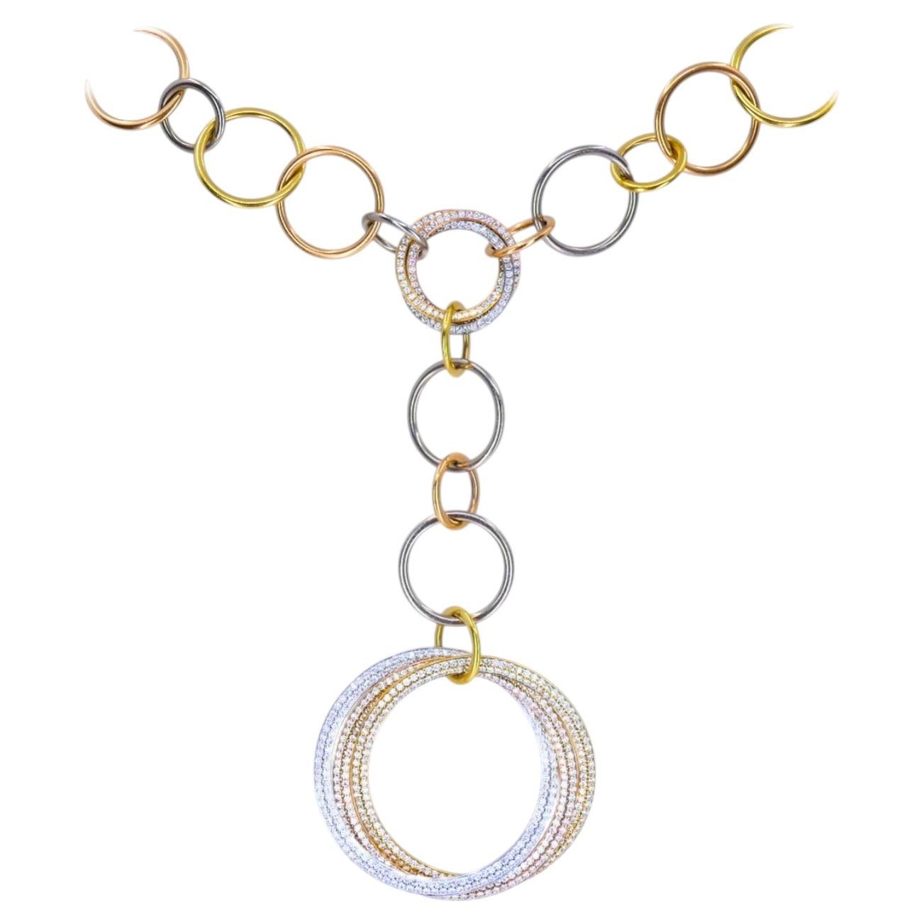 Collier Trinity en diamants Cartier, or 18 carats en vente