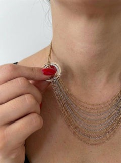 Cartier Trinity Diamond Necklace 18K Yellow, Rose and White Gold