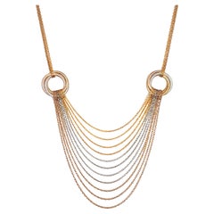 Cartier Trinity Diamond Necklace 18K Yellow, Rose and White Gold