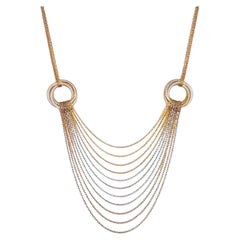 Cartier Trinity Diamond Necklace 18K Yellow, Rose and White Gold