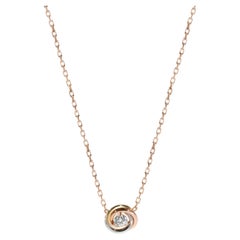 Cartier Trinity Diamond Necklace in 18k 3 Tone Gold 0.18 CTW