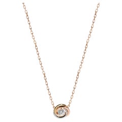 Cartier Trinity Diamond Necklace in 18k 3 Tone Gold 0.18 CTW