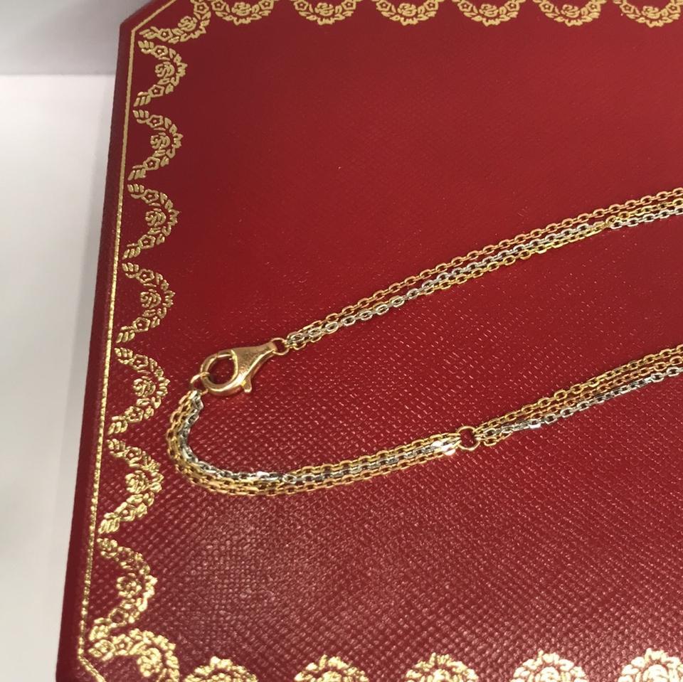 Round Cut Cartier Trinity Diamond Panthere Chain Necklace 18 Karat For Sale