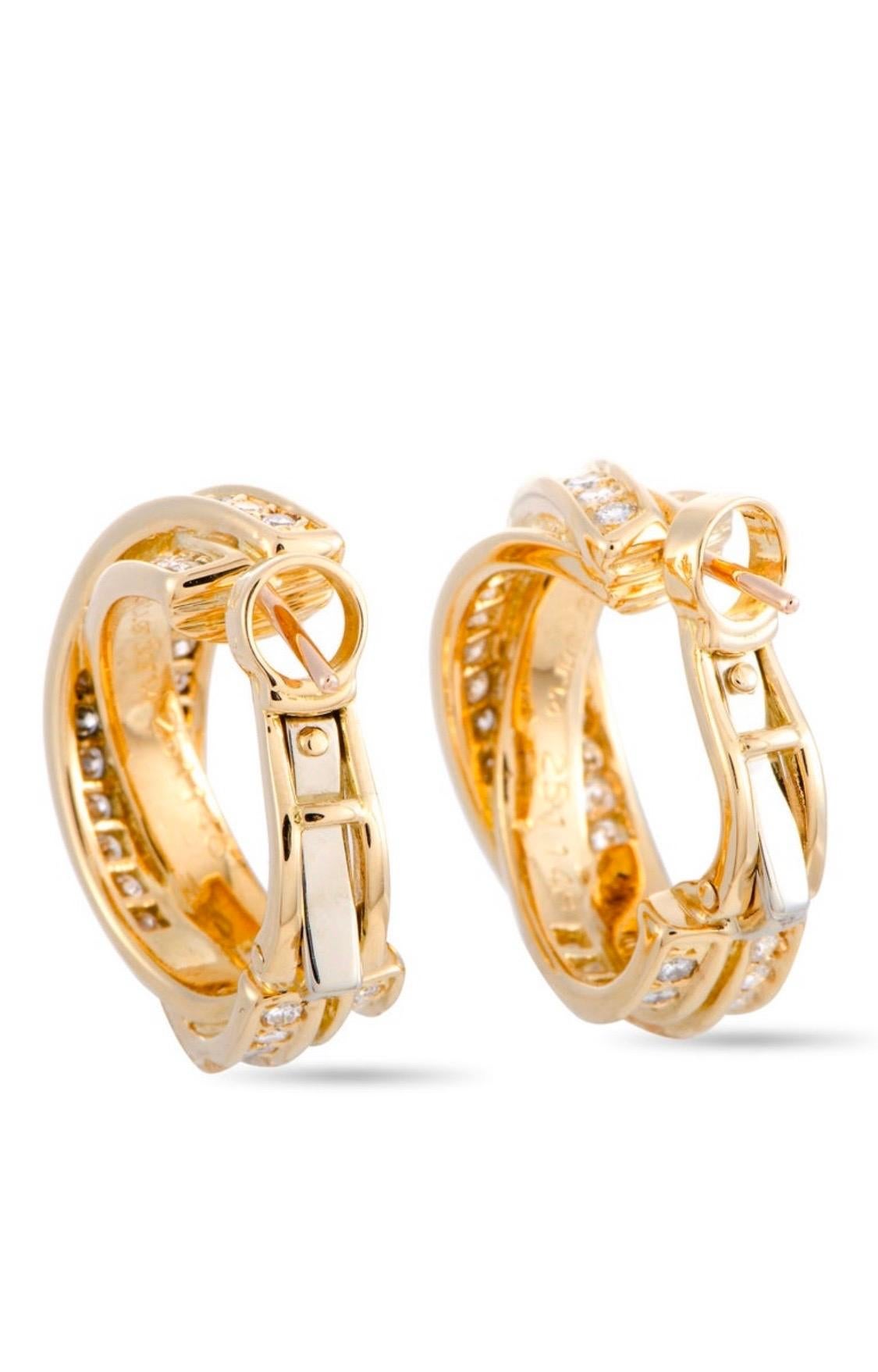 omega back diamond earrings