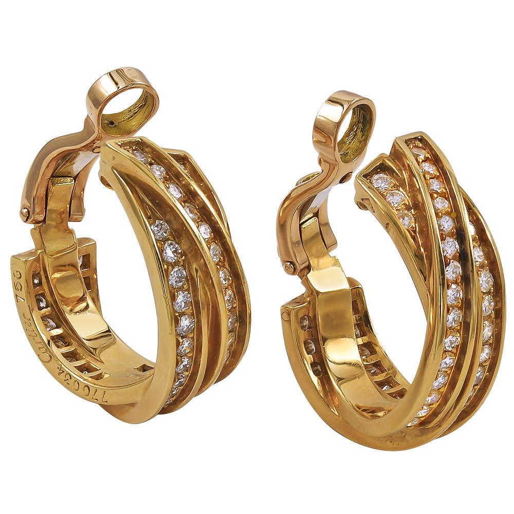 cartier trinity diamond earrings