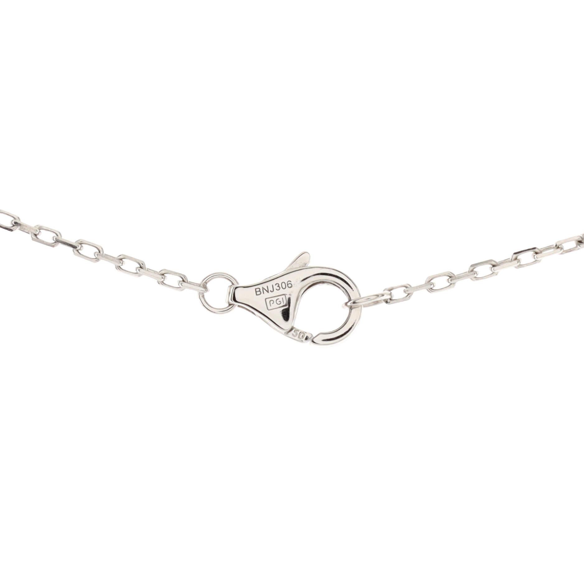 Cartier Trinity Diamant-Halskette mit Anhänger aus 18 Karat Weißgold mit Diamanten und Keramik Damen